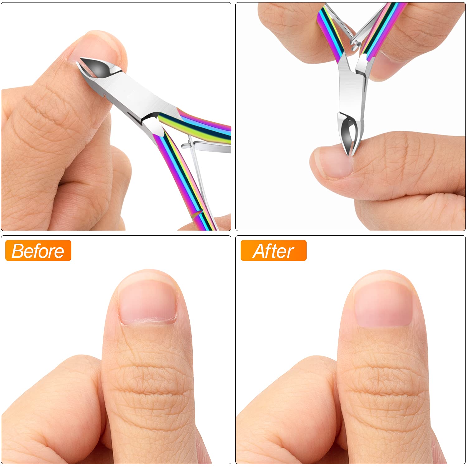 Protective plastic cover helps prevent accidents when storing Awpeye nippers.