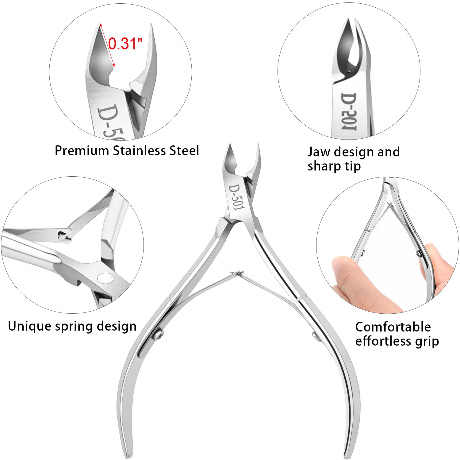 Awpeye half-jaw cuticle nippers for tight areas