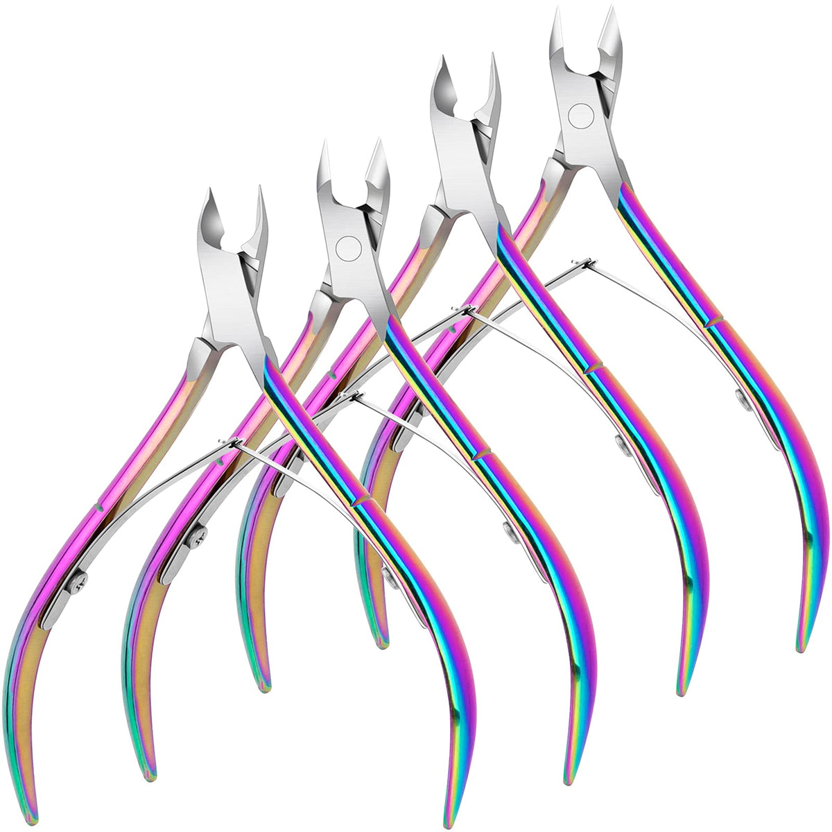 Awpeye rainbow cuticle nipper pack for precise trimming across four tools.