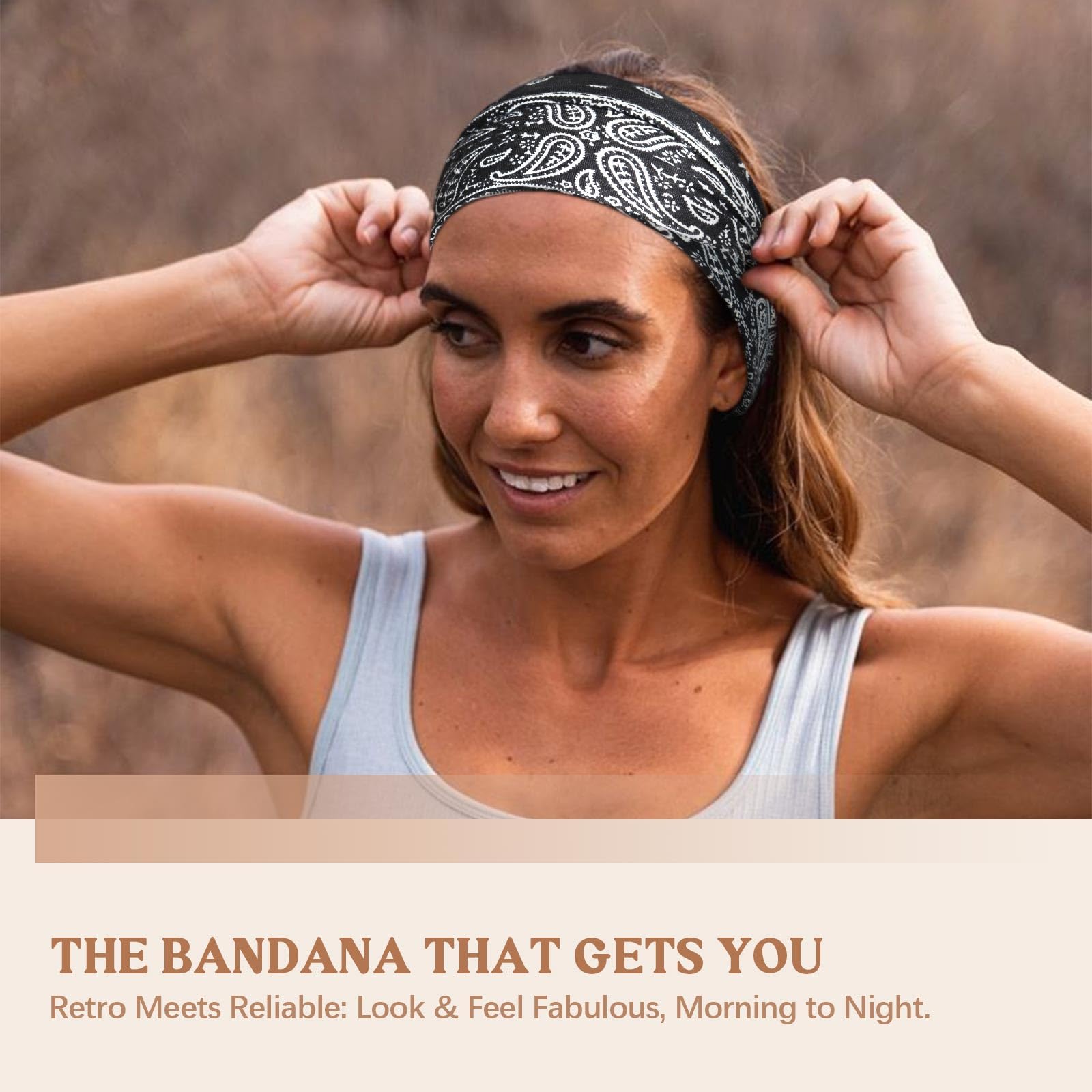 Awumbuk Bandana Ancha Absorbente de Sudor, mantiene la frente seca