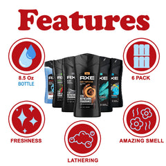 AXE Alaska bottle front delivers a cool, invigorating shower experience.