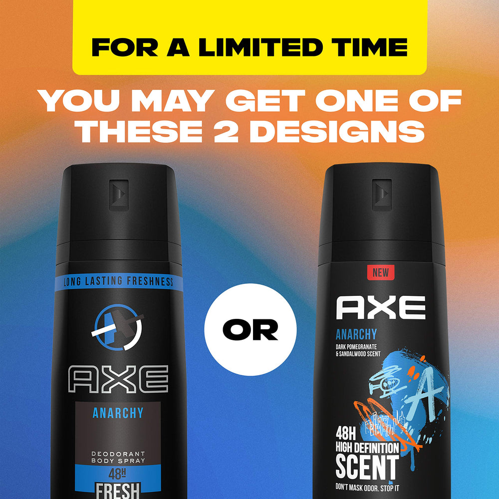 AXE Anarchy logo on the can emphasizing brand identity