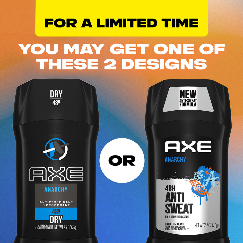 AXE Anarchy deodorant stick in use for quick underarm application.