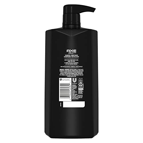 AXE Apollo 2-in-1 bottle back showing ingredients and usage for easier routine