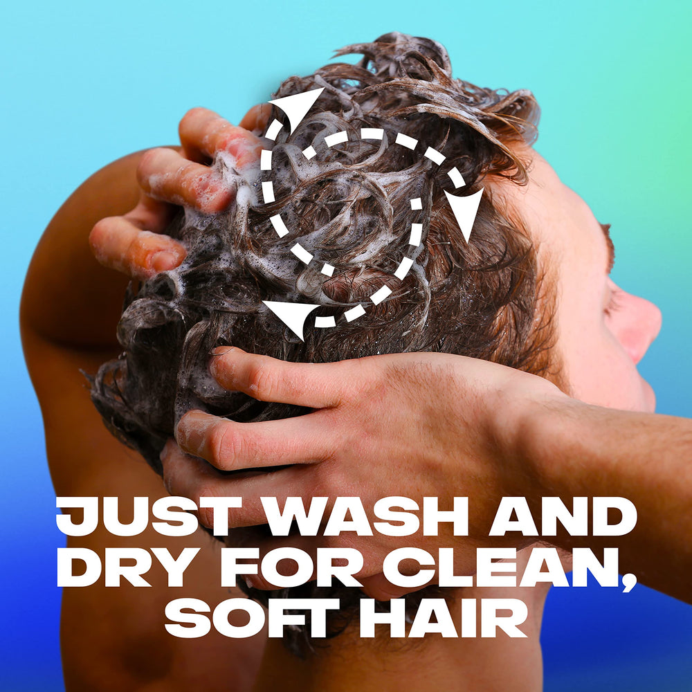 Pouring AXE Apollo 2-in-1 onto wet hands for cleansing