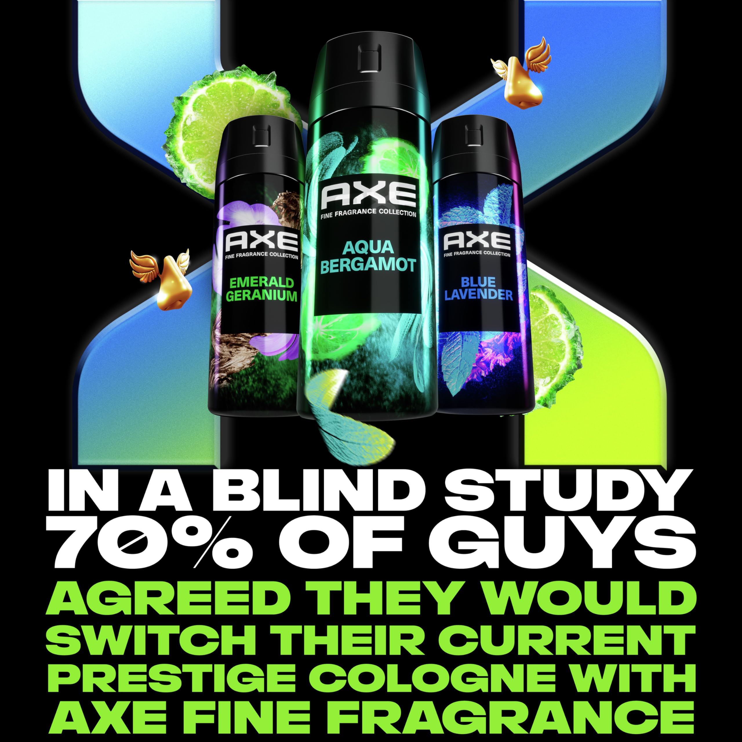 AXE Aqua Bergamot bottle held in hand for on-the-go use