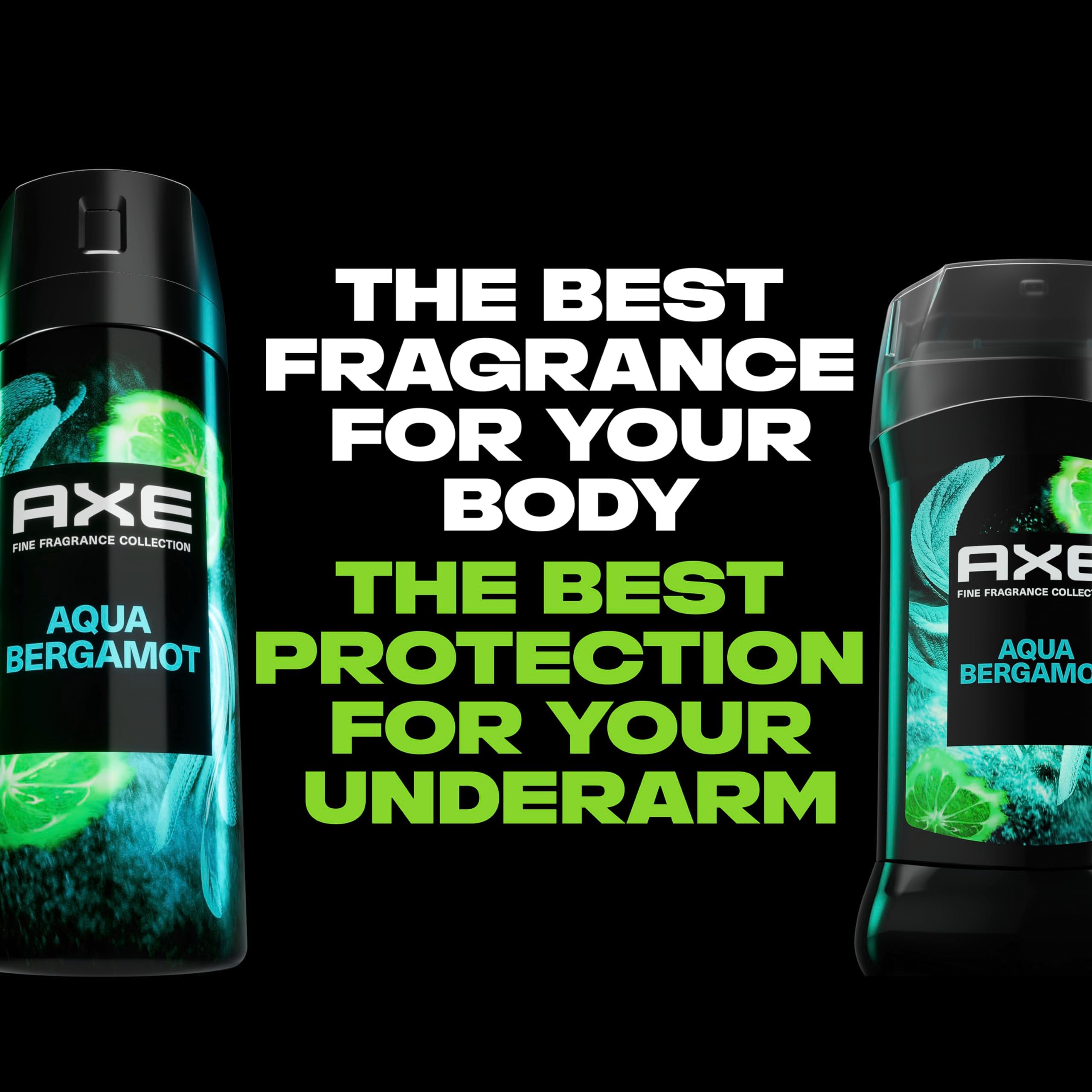 Label detail on AXE Aqua Bergamot highlighting zinc protection