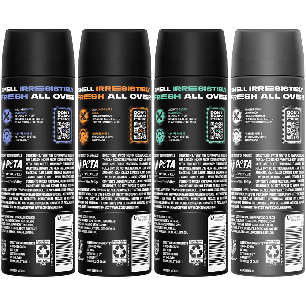 AXE Black bottle close-up highlighting cedarwood note for daily freshness.