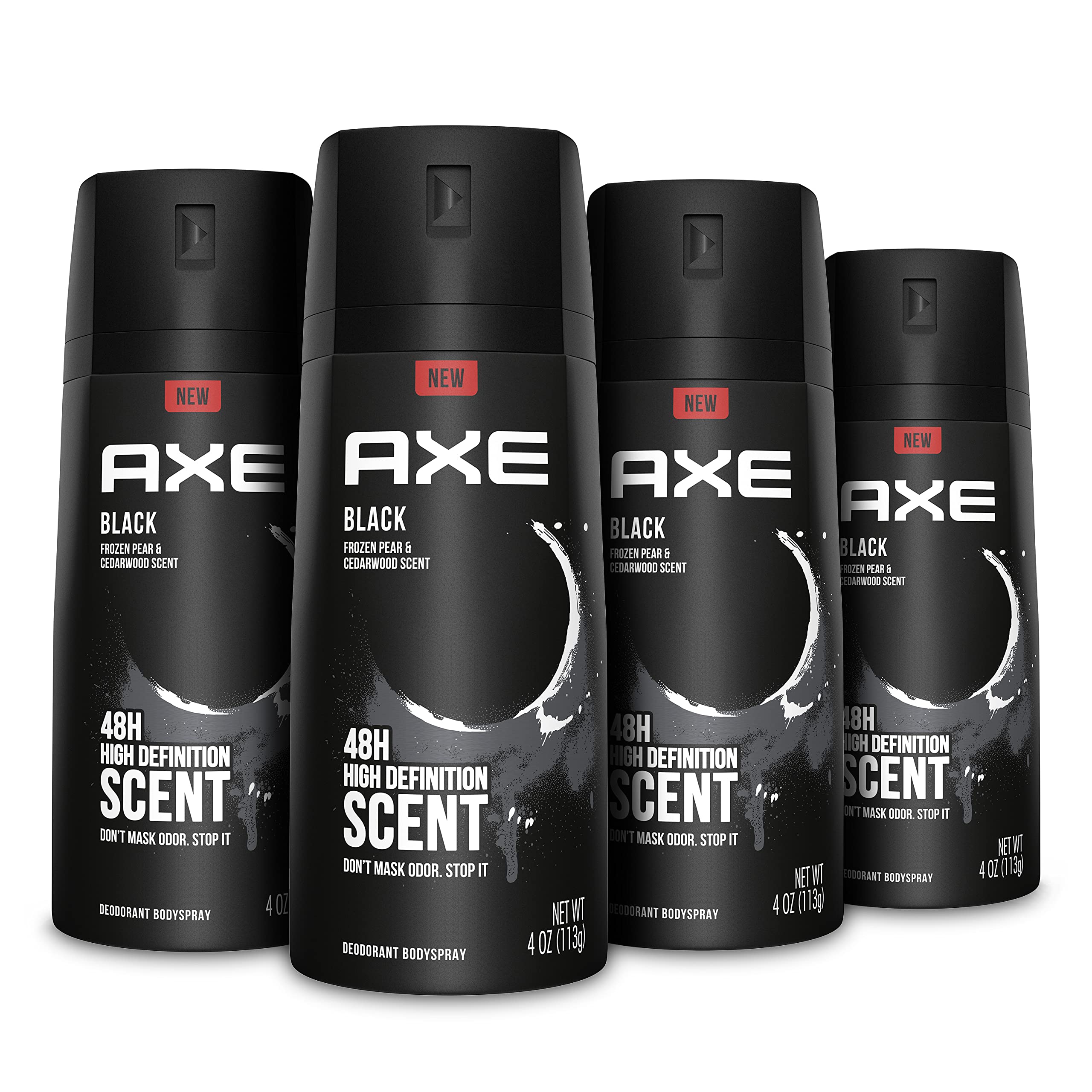 AXE Black desodorante, botella vertida, aroma fresco y protección duradera.