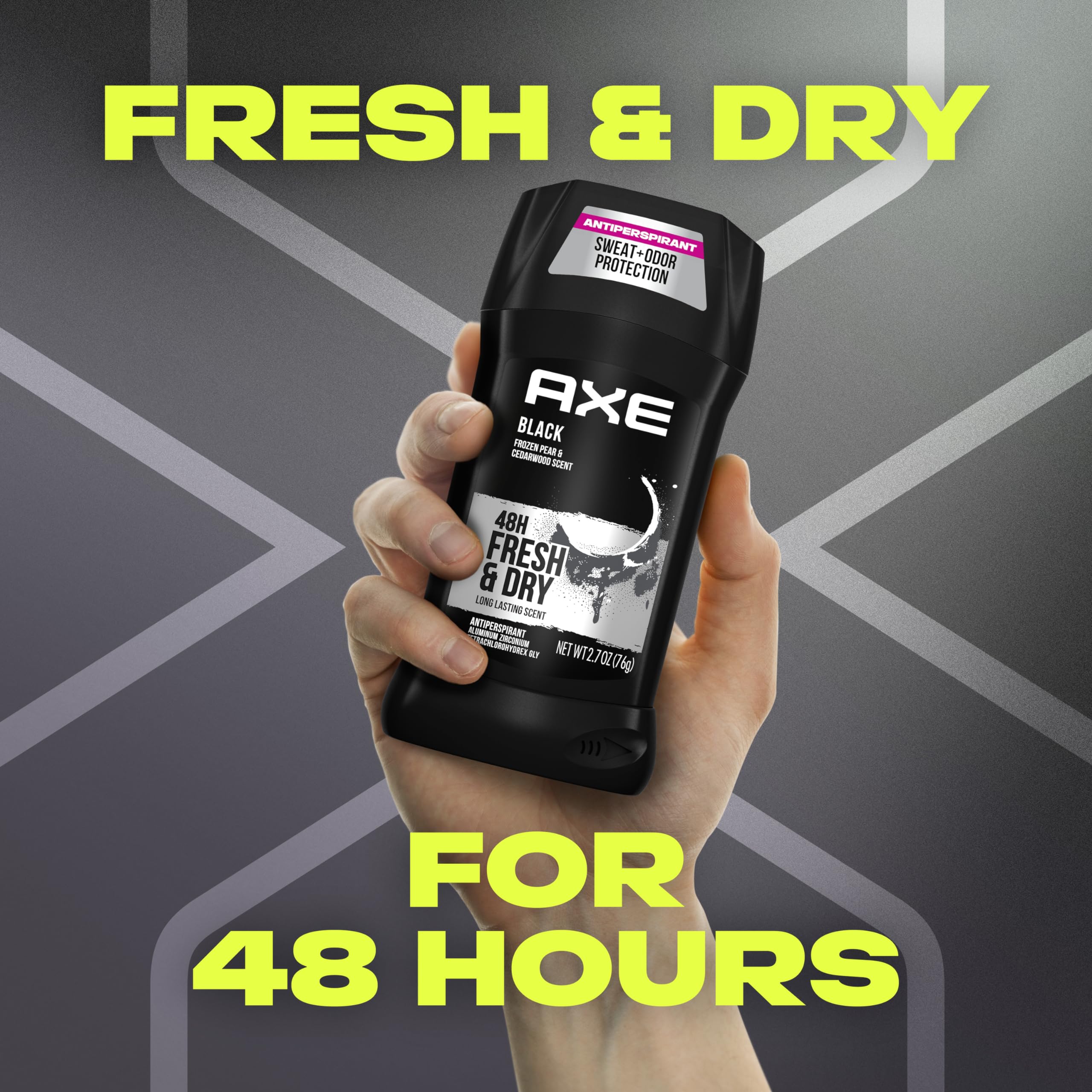 Protección de 48 horas contra sudor para un día sin distracciones con AXE Black.