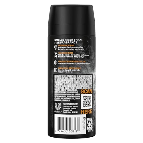 AXE Black Vanilla Orange + Sandalwood bottle side view highlighting premium fragrance.