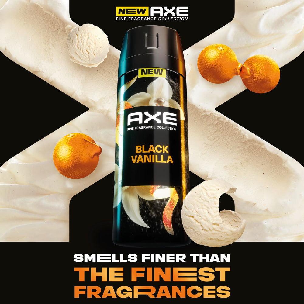 AXE spray nozzle close-up showing instant refreshment from the fine fragrance.