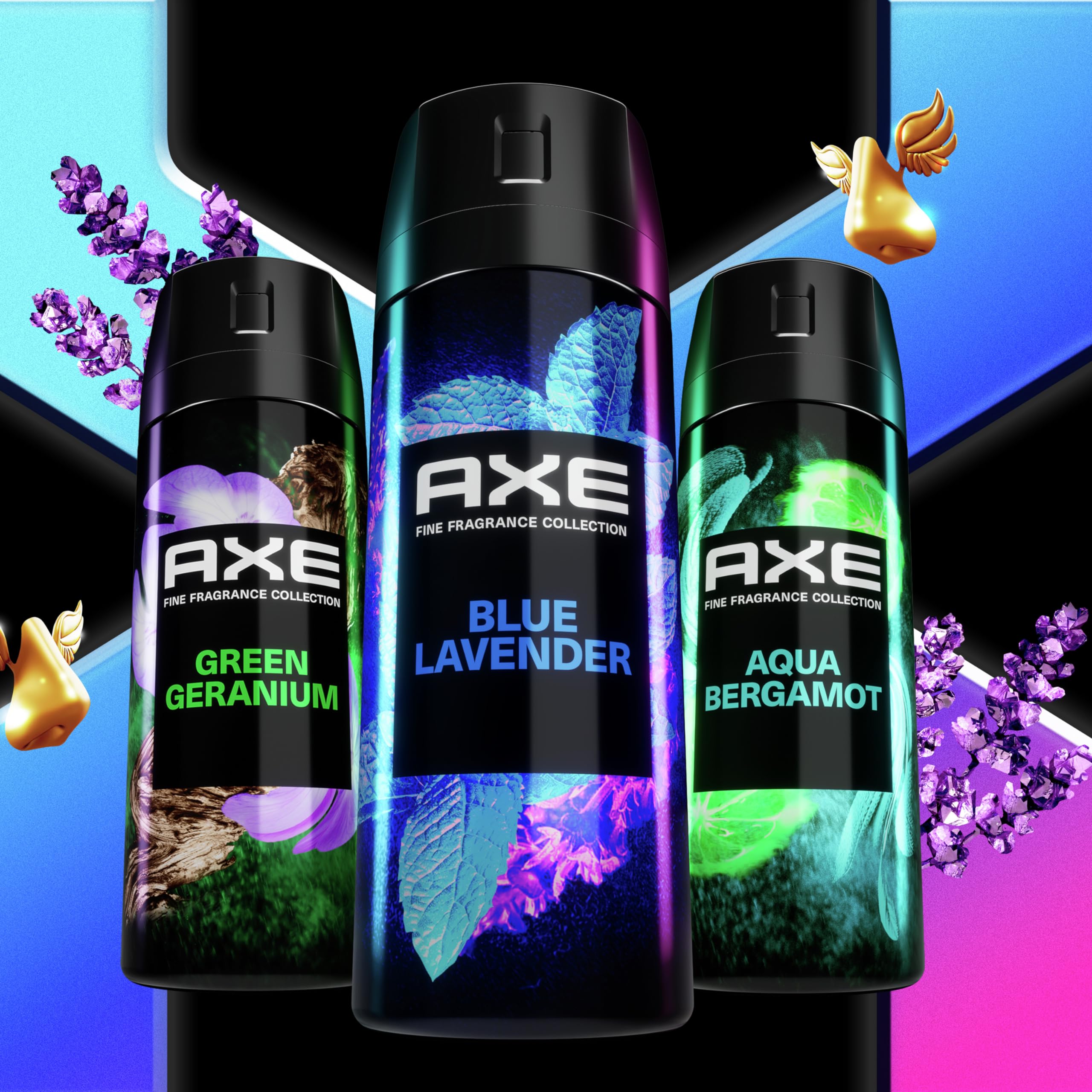AXE Blue Lavender line-art packaging representing sleek branding.