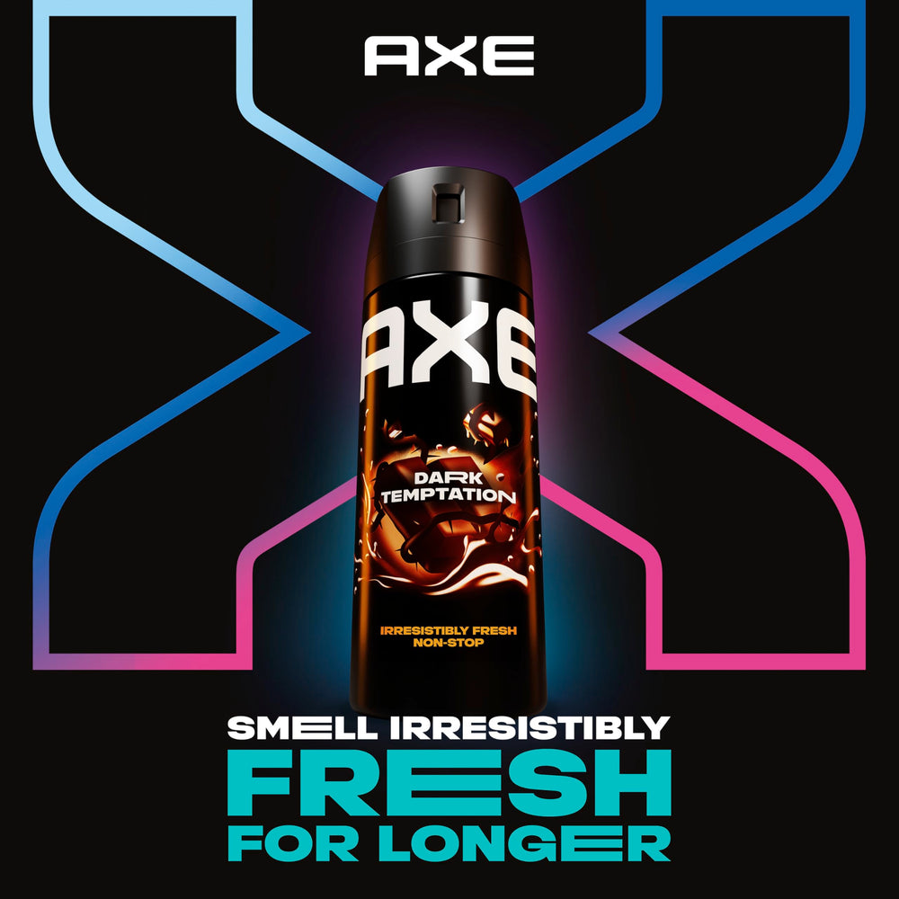 Applying AXE Dark Temptation on the chest for quick refresh