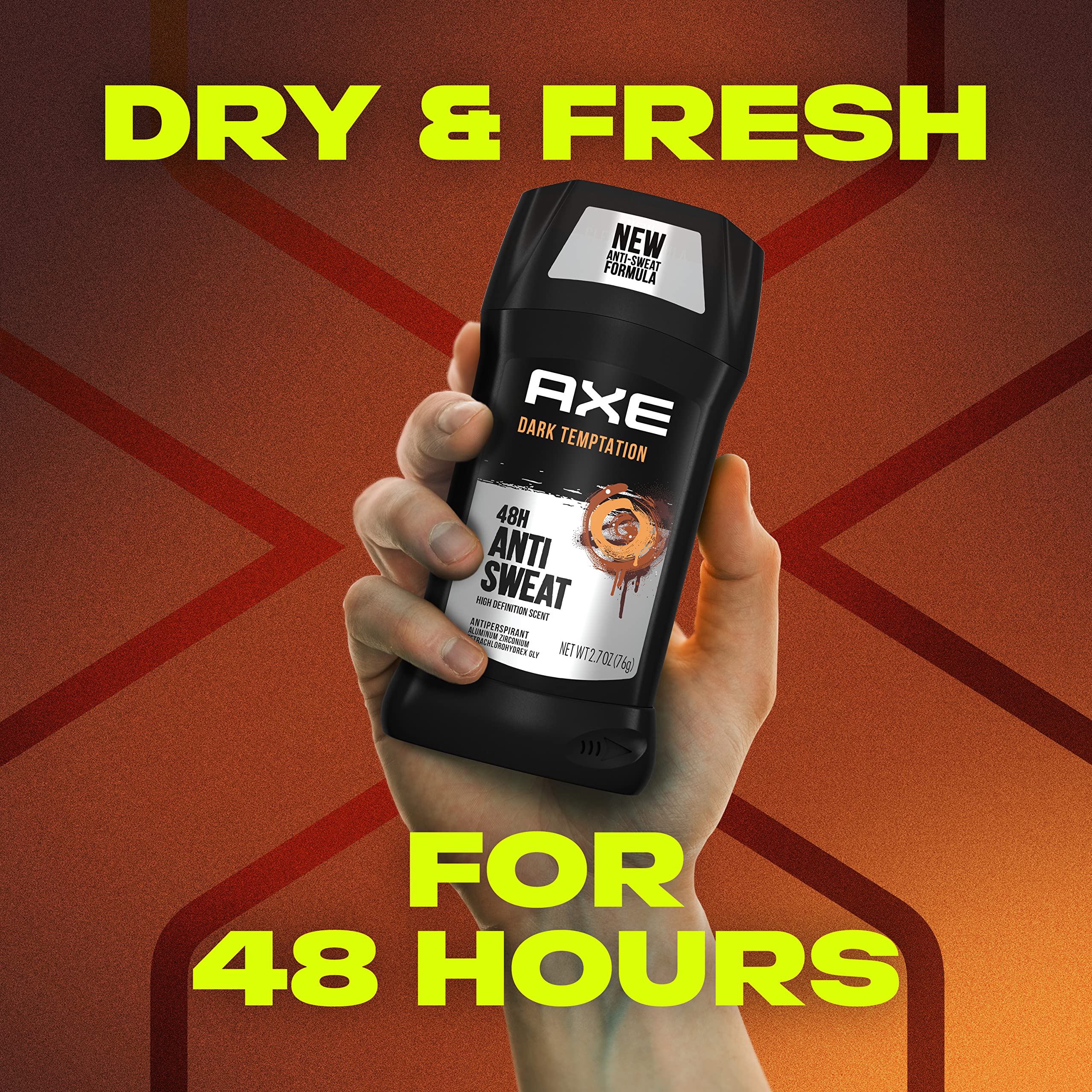 AXE Dark Temptation: protege axilas secas para jornadas activas.