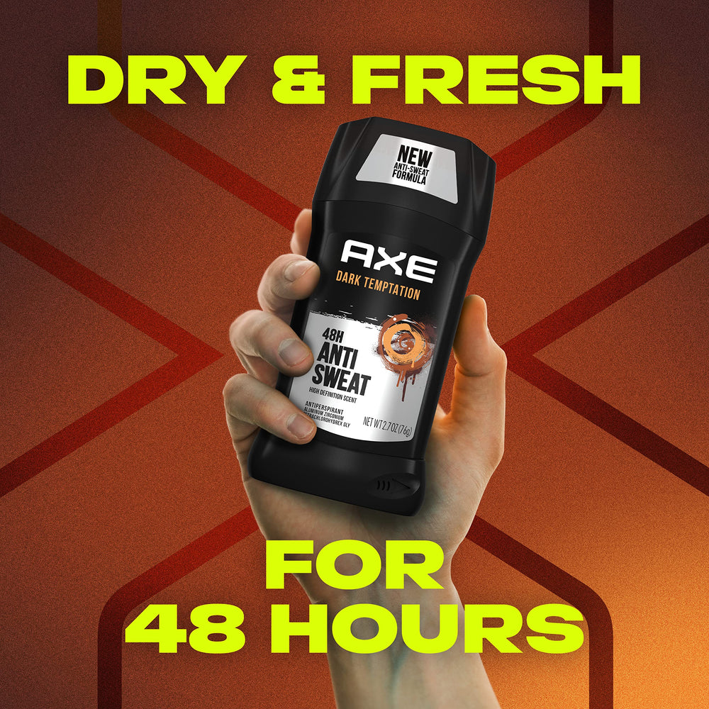 AXE Dark Temptation: protege axilas secas para jornadas activas.