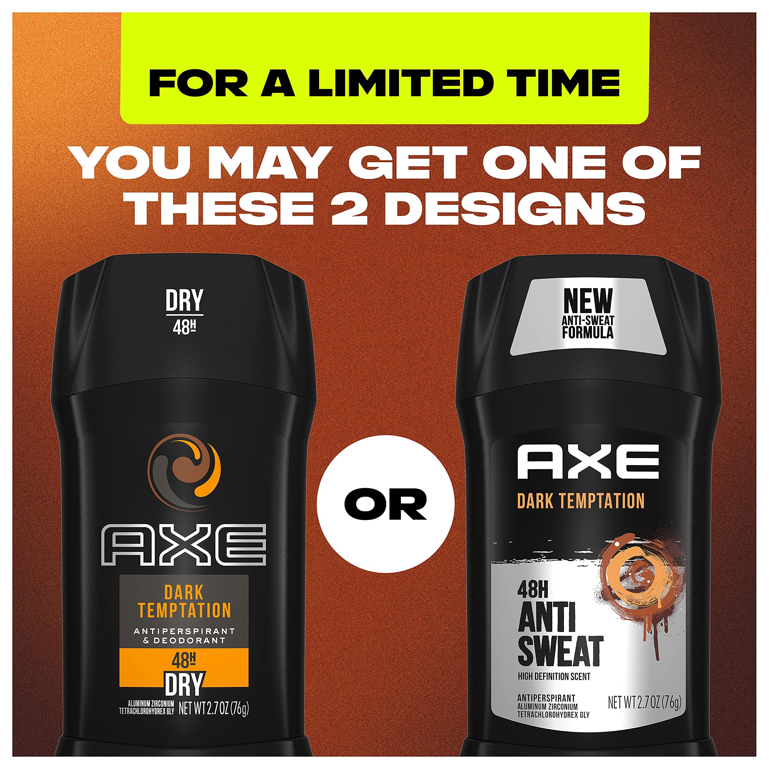 AXE Dark Temptation fragrance notes hot chocolate and amber evoke spicy, inviting scent.