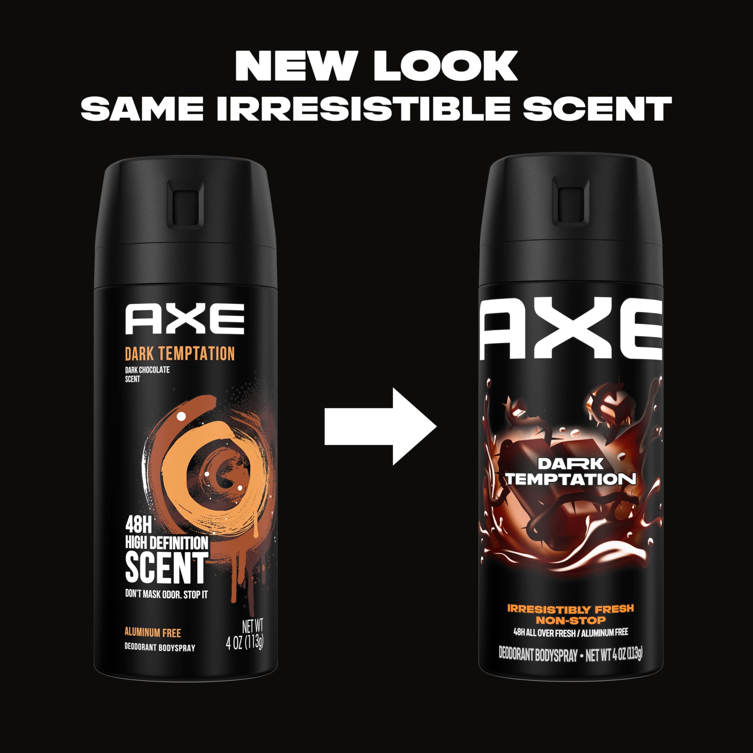 Odor-fighting technology shown for AXE Dark Temptation spray