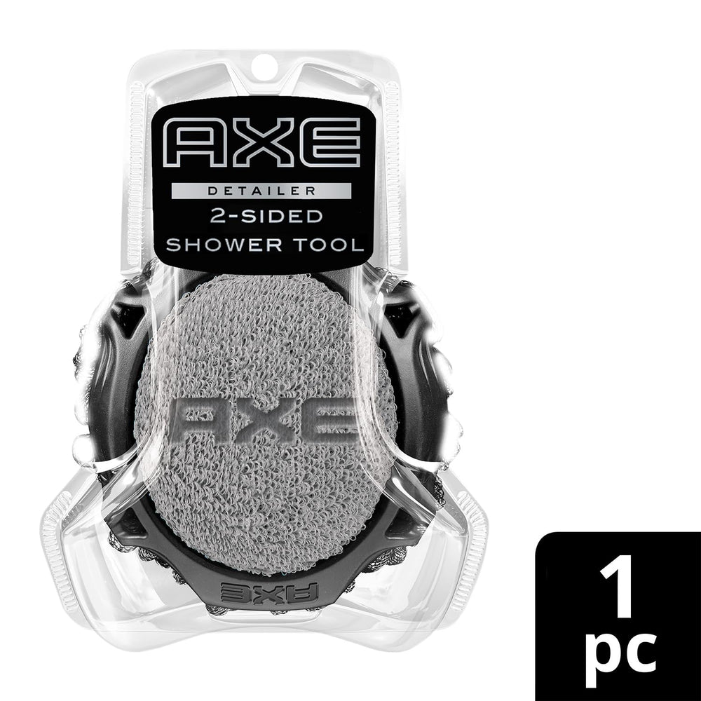 AXE mens scrubber targeting elbows and heels for smoother skin