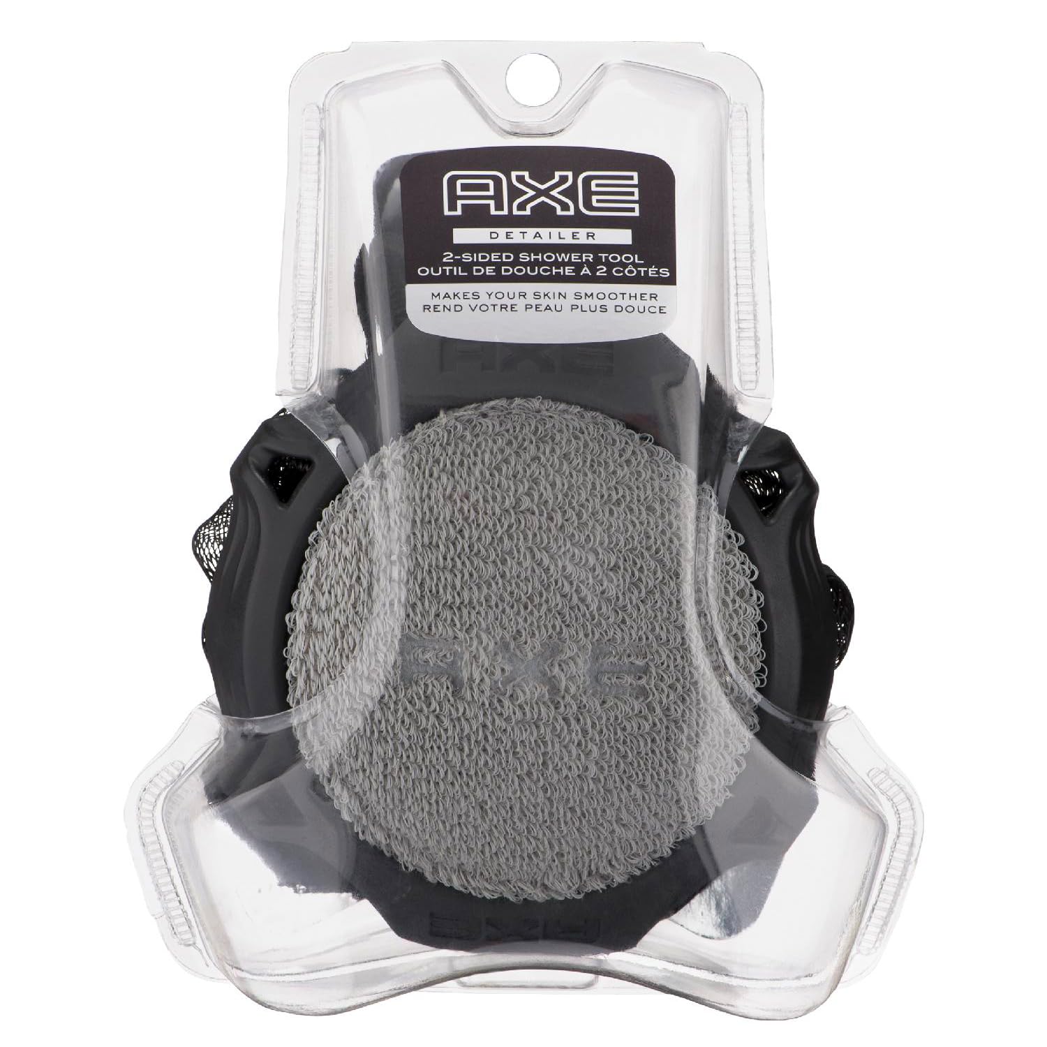 AXE mens shower scrubber detailer front view for exfoliation benefits