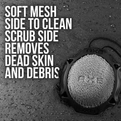 AXE mesh-side detailer close-up showing rich lather potential