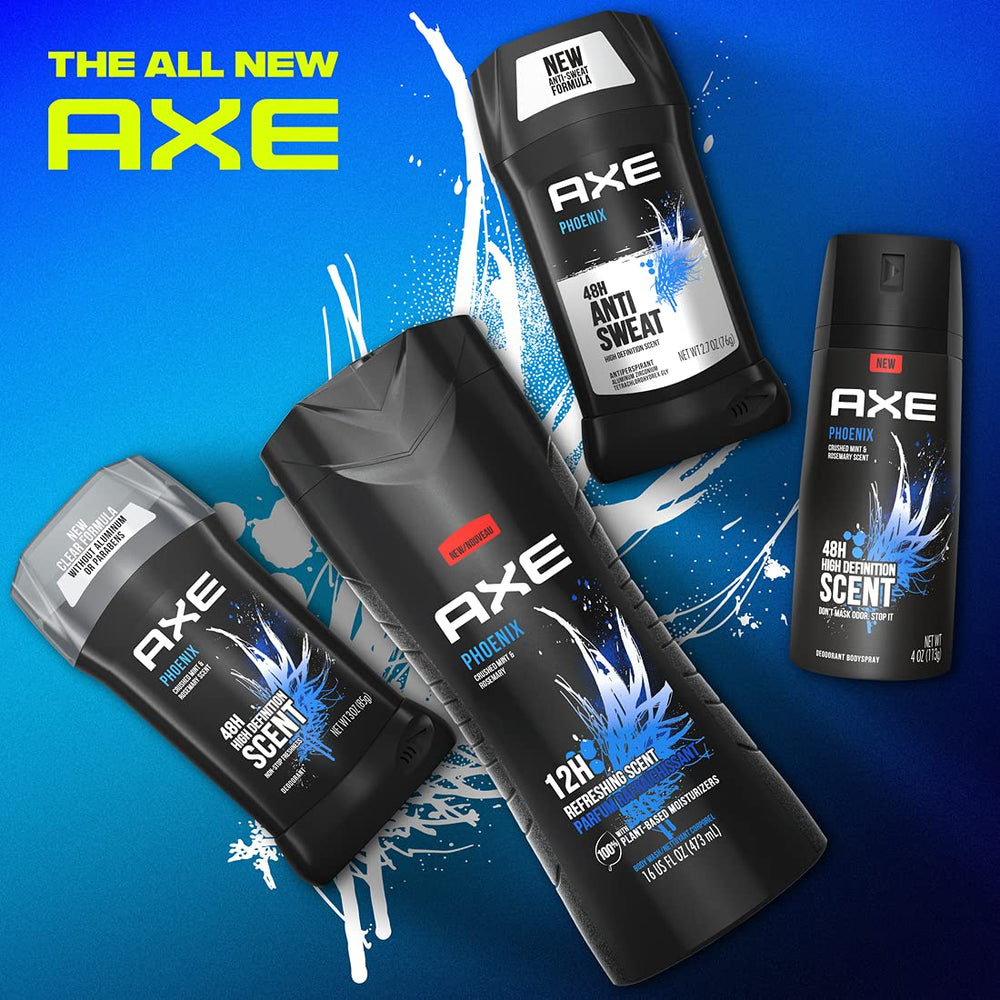 AXE Phoenix 4-pack antiperspirant display highlighting protection