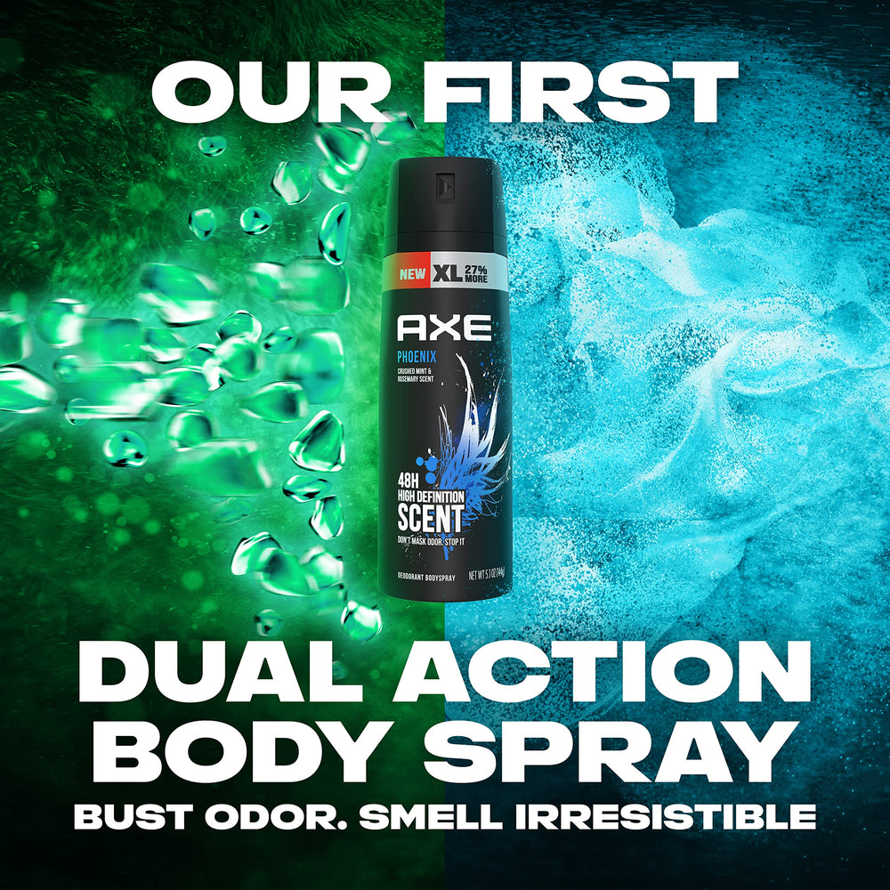 AXE Phoenix crushed-mint rosemary scent close-up.