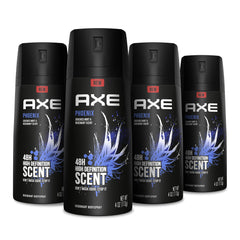 AXE Phoenix bottle front view shows aluminum-free formula and all-day freshness.