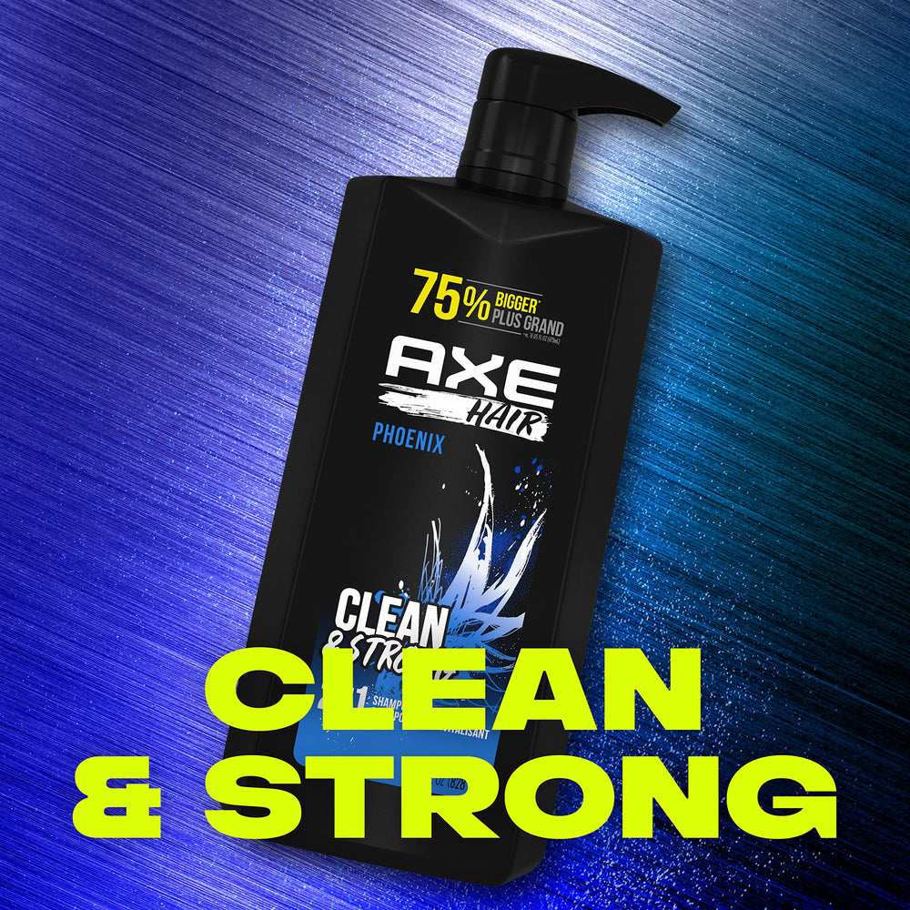 Refreshing AXE Phoenix aroma boosts confidence after shower.