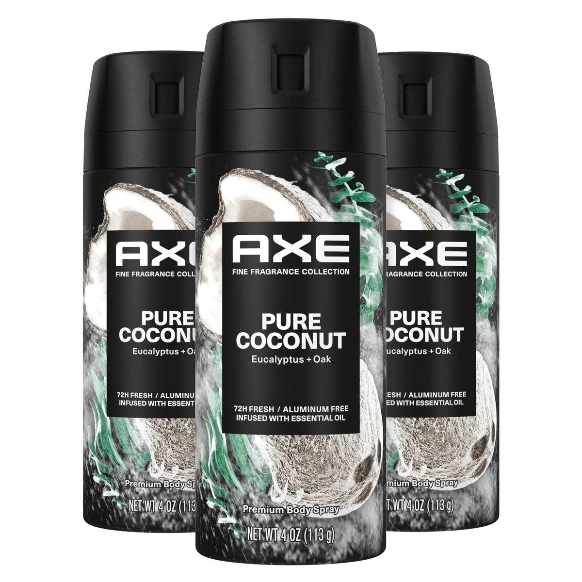 AXE Pure Coconut deodorant bottle delivers long-lasting freshness.