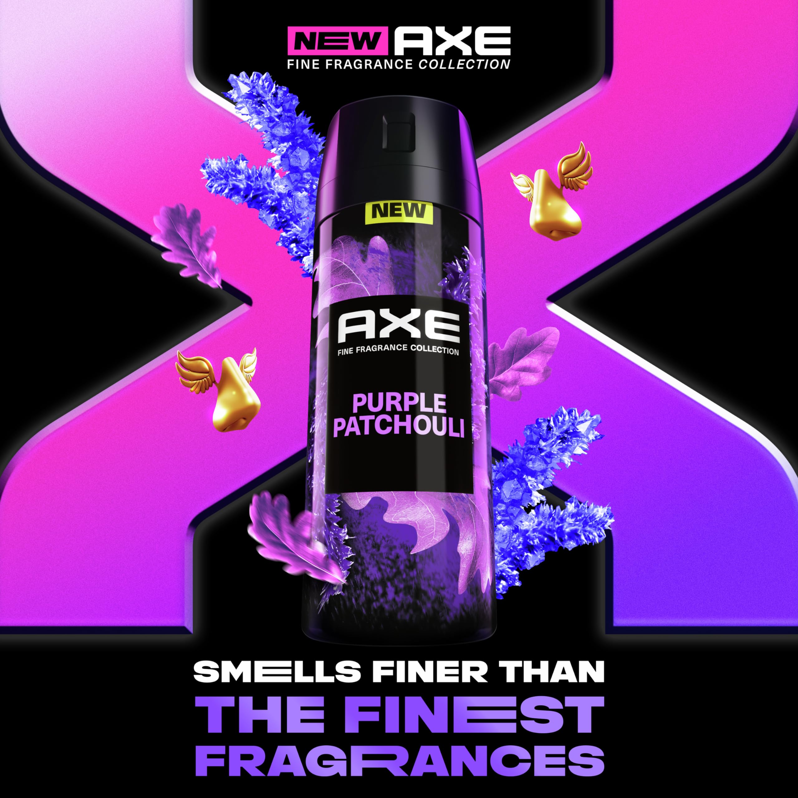 AXE Púrpura Patchouli: aplicación en cuello para frescura continua.