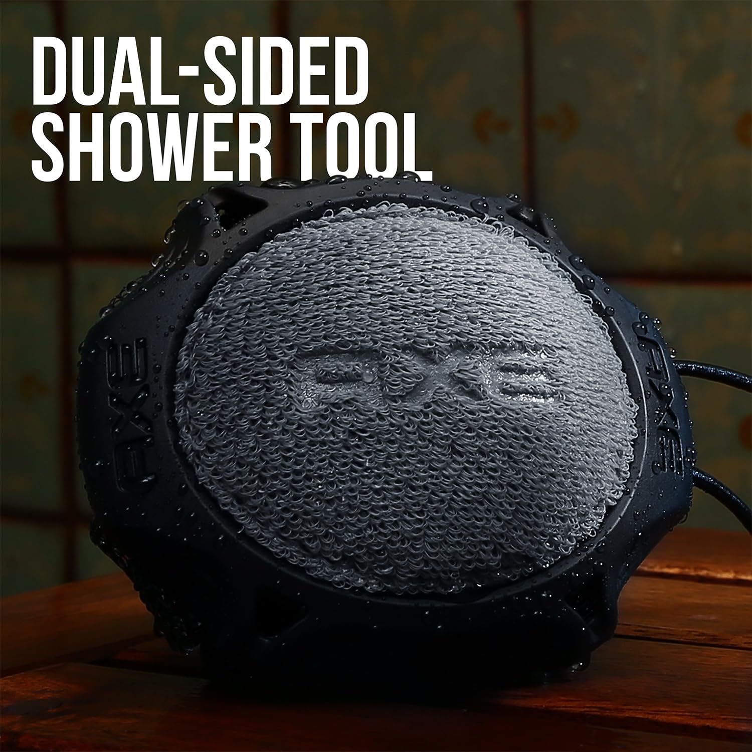 AXE shower scrubber creates luxurious lather with mesh side