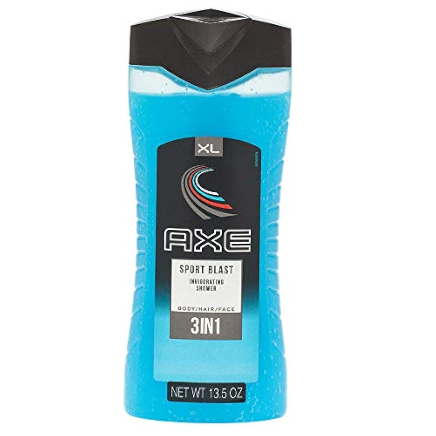 AXE Sport Blast 3x1 shower gel bottle pour for an energizing cleanse.