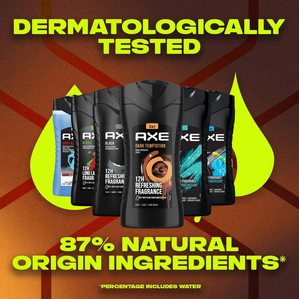AXE Variety Pack display shows six scents for versatile routines.
