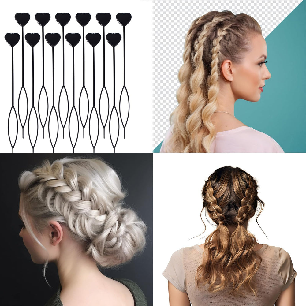 AxiyanX paquete de 12 piezas para peinados variados y creativos.