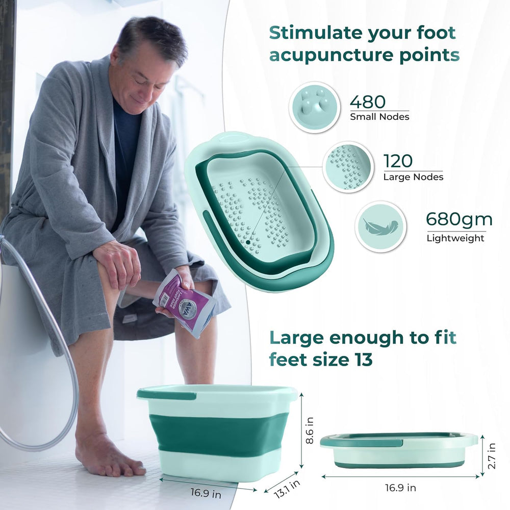 AXLOFO portable foot bath tub is easy to move between rooms.