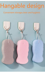 Axnzp exfoliating sponge close-up 3D texture for thorough surface cleaning.