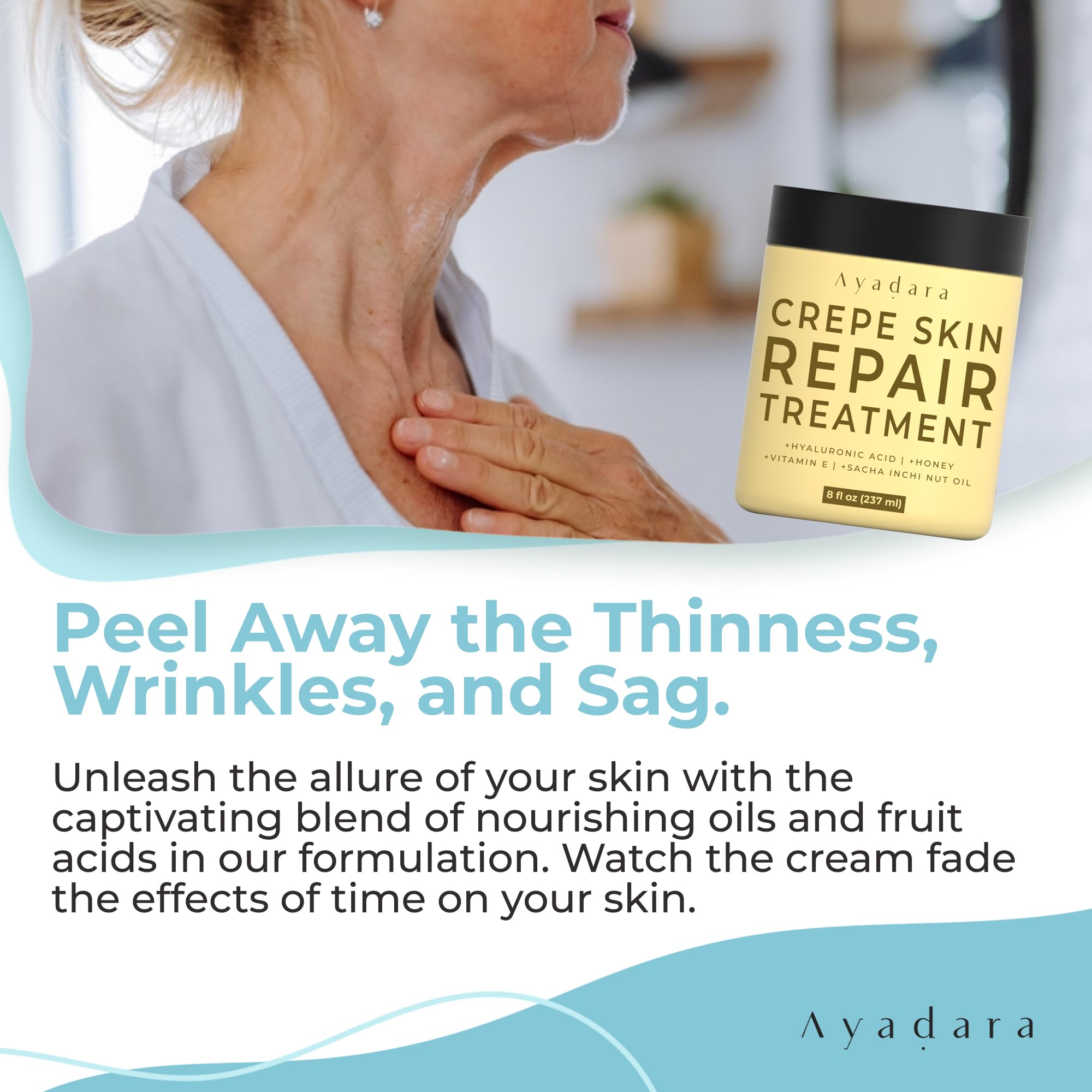 AYADARA miel y vitamina E nutren la piel con suavidad natural.