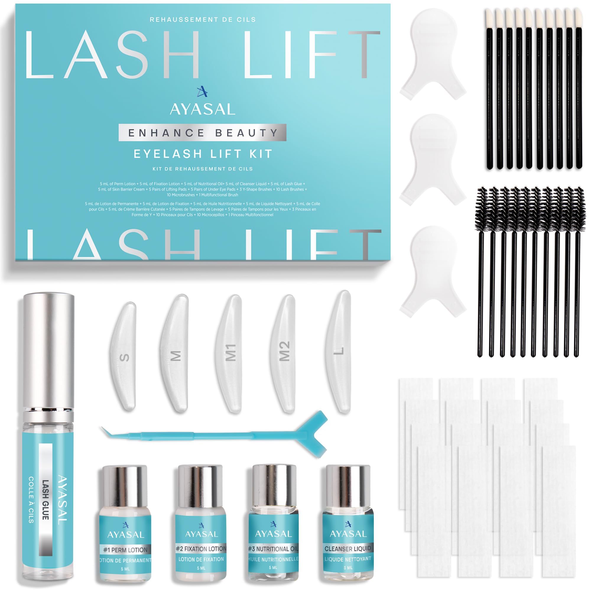 AYASAL Lash Lift Kit bottle showcasing thio-free formula for gentle lash care