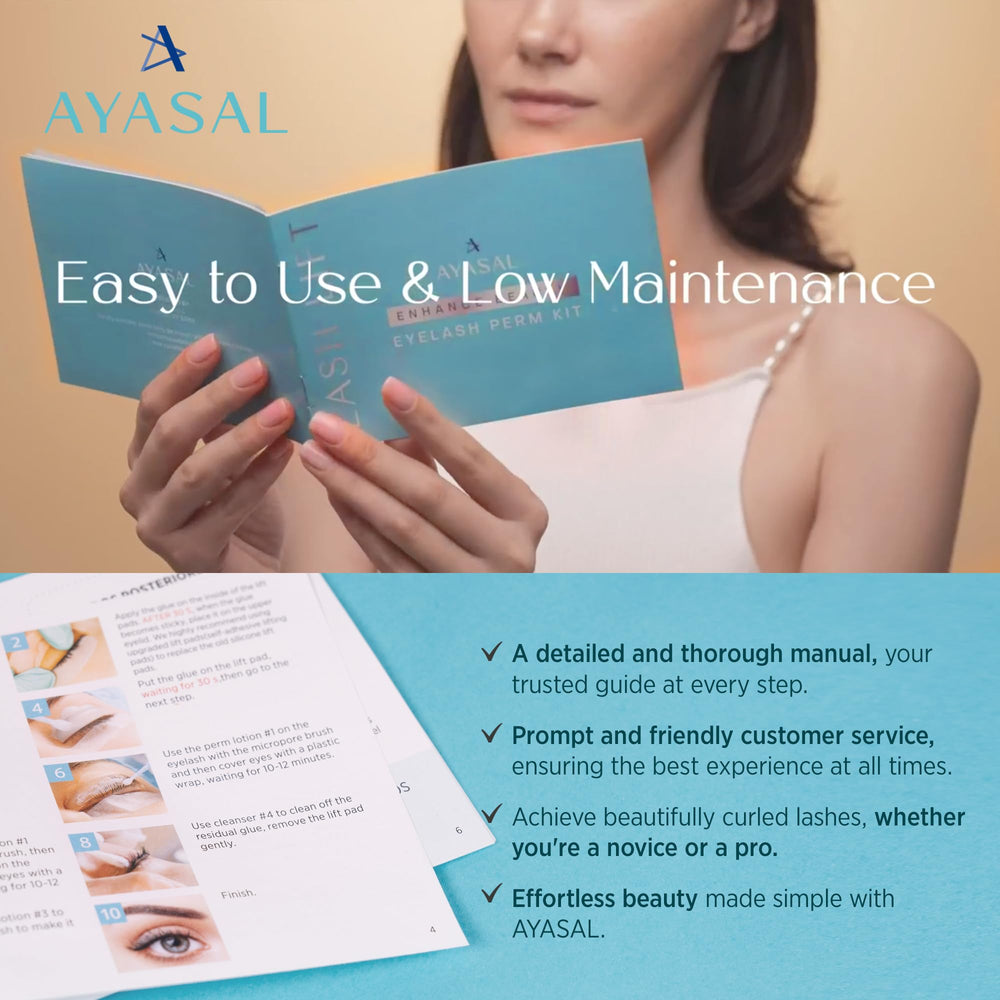 AYASAL Lash Lift Kit thio-free formula highlighted for gentle lash care
