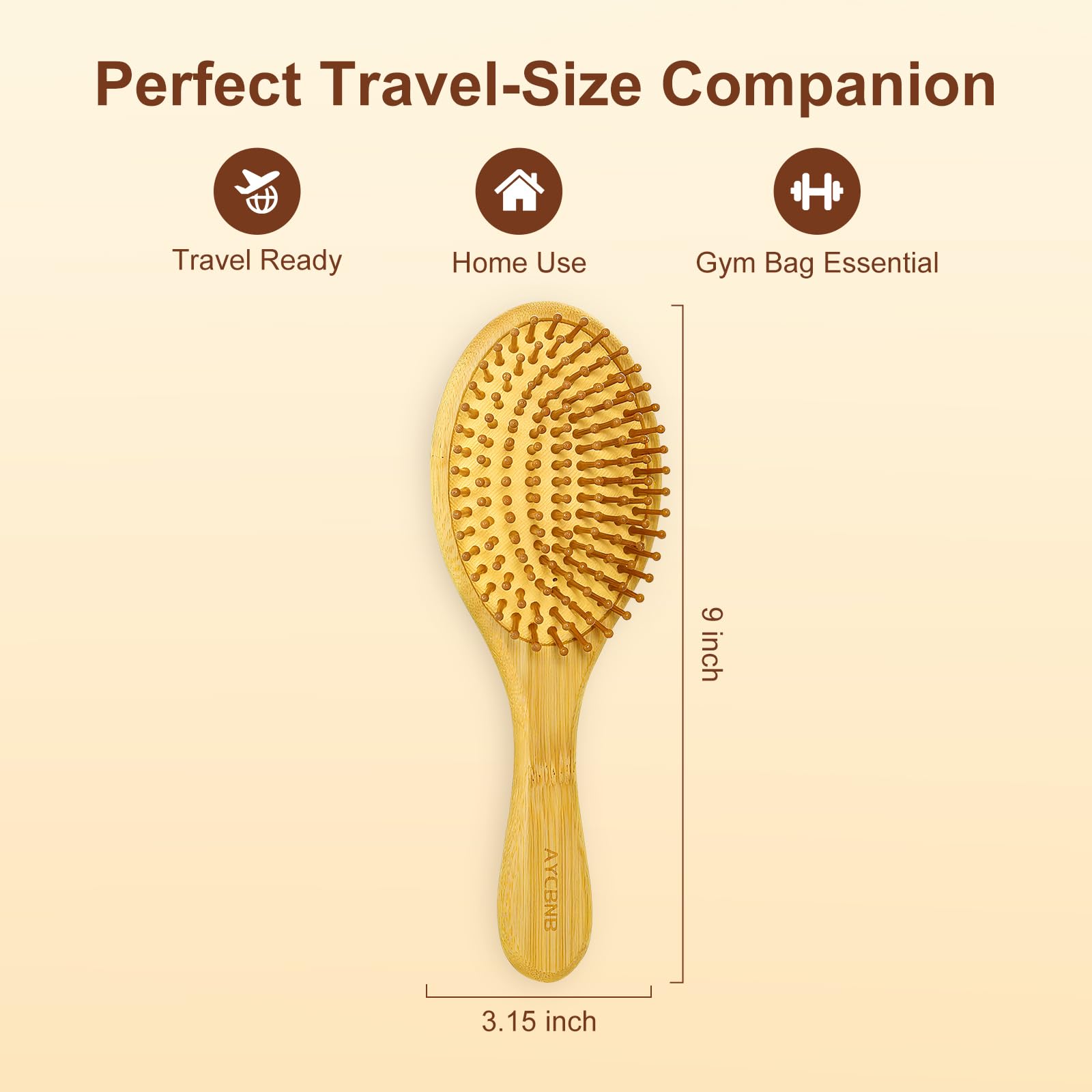 AYCBNB Bamboo bristles close-up highlight natural oil distribution for shine