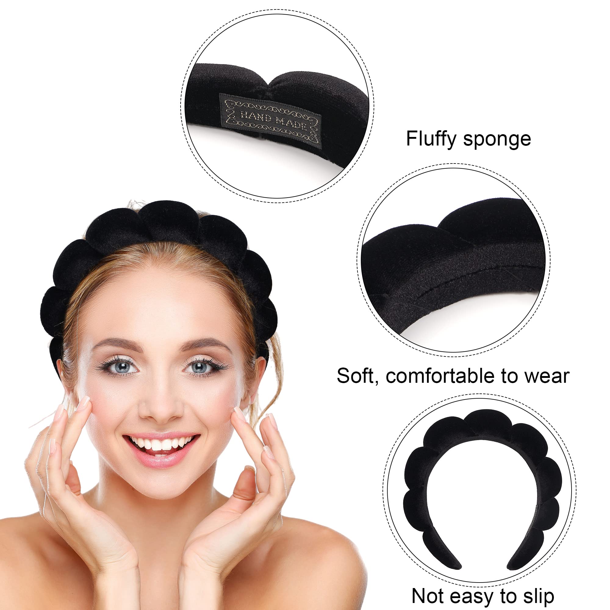 Ayesha banda para la cabeza spa maquillaje sin caída mantiene el cabello recogido durante la rutina.