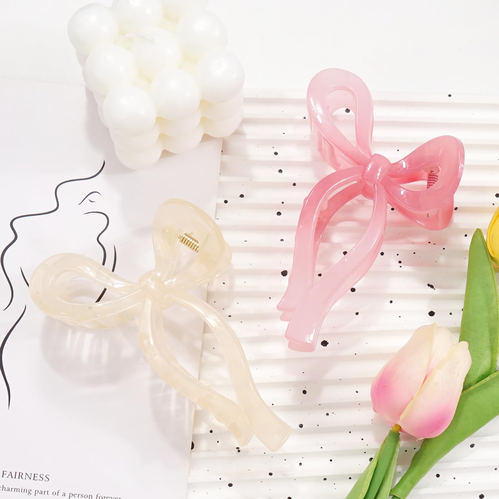 Ayesha Bows Claw Clip on hair demonstrates sturdy hold during workouts.