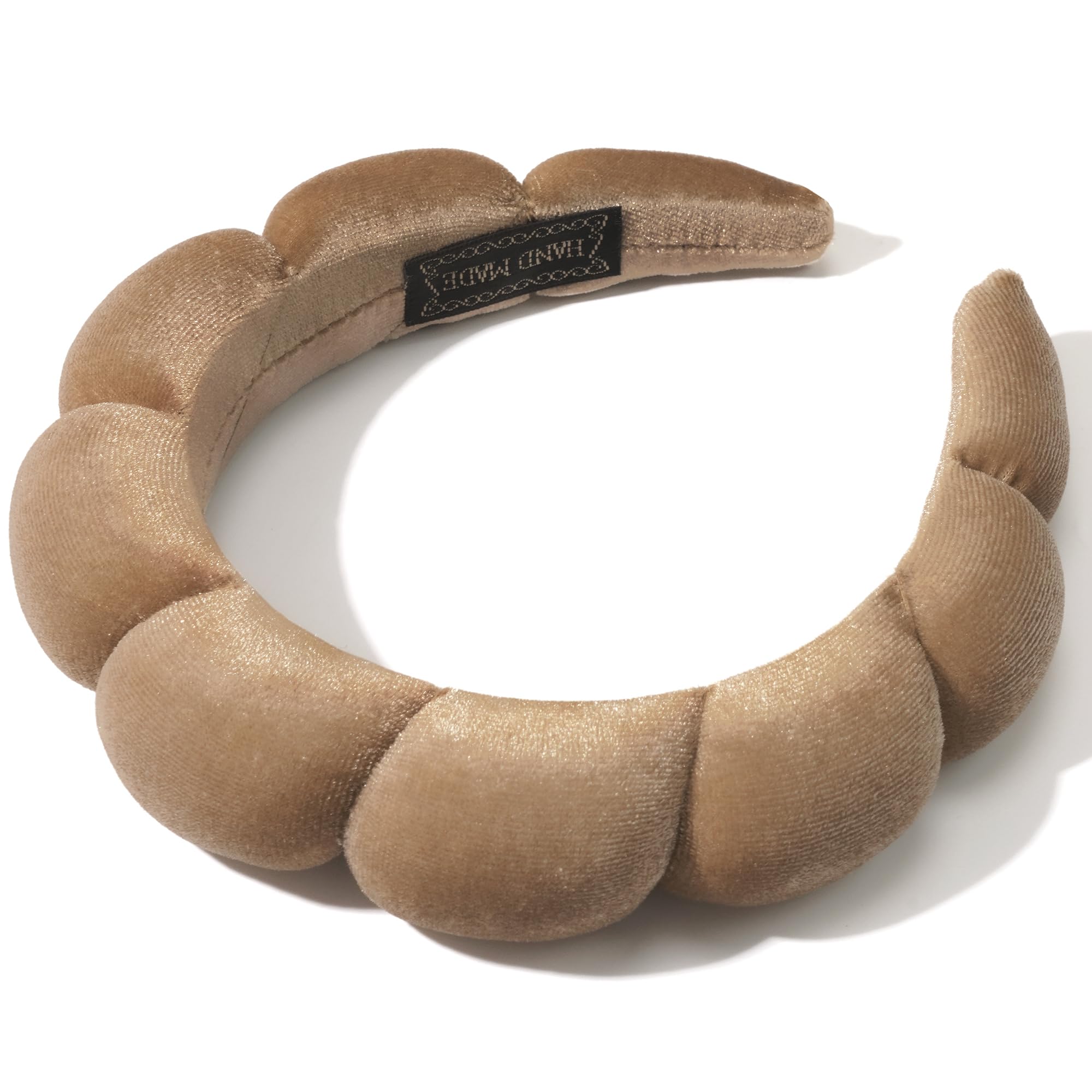 Ayesha Brown Spa Headband in soft velvet stretches to fit most heads comfortably.