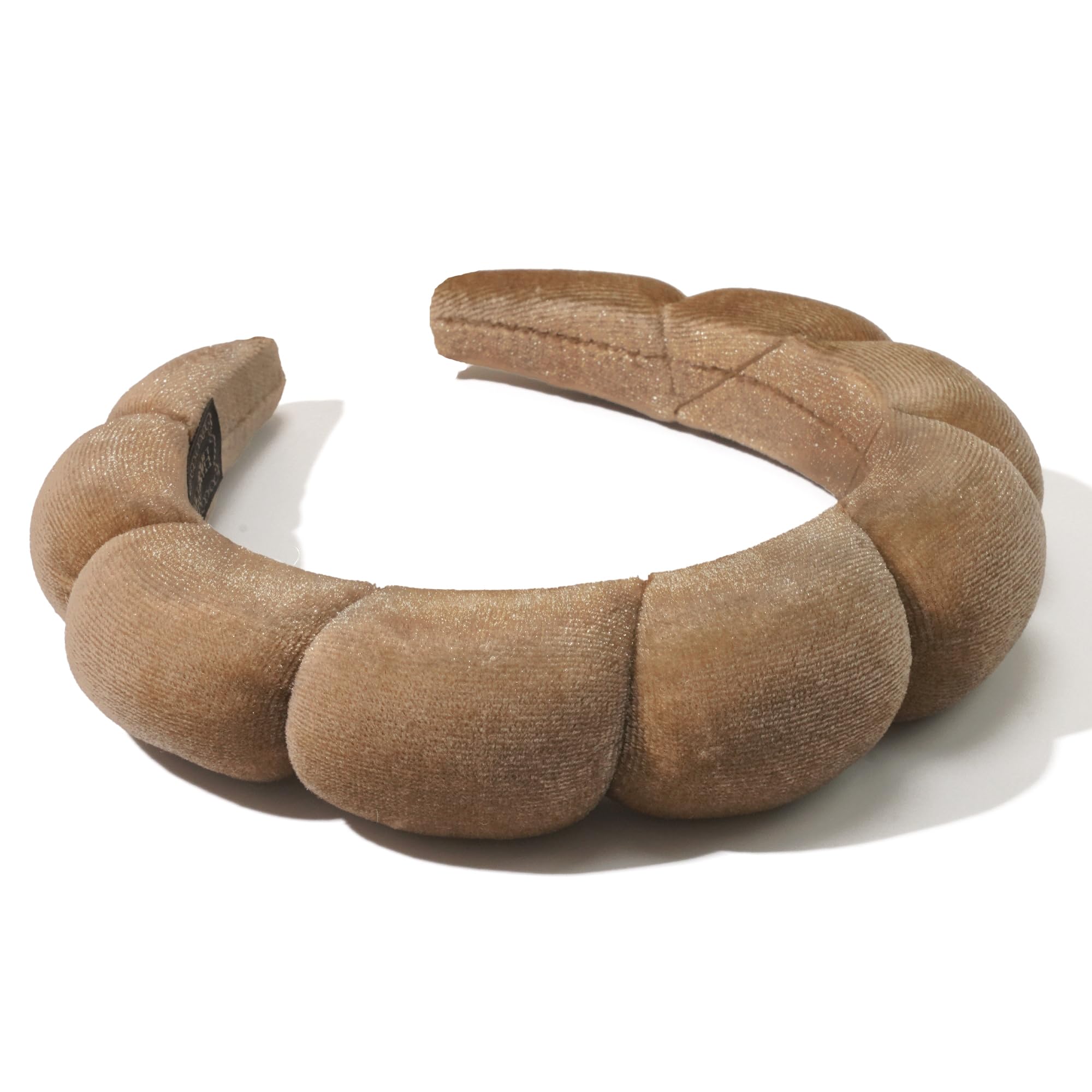 Ayesha Brown Spa Headband shows sponge padding that boosts comfort while keeping hair away from the face.
