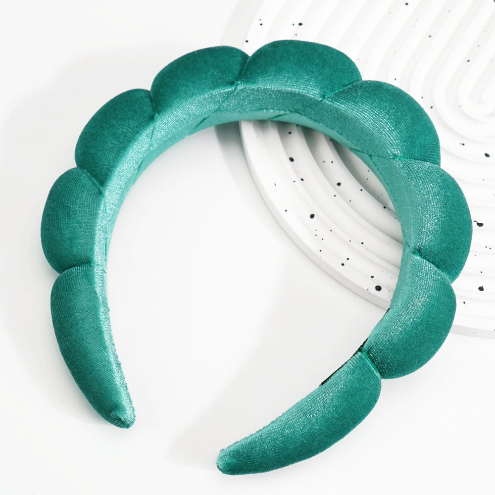 ayesha spa headband green velvet for skincare routines during masks and moisturizers