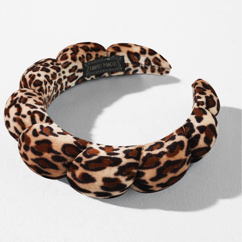 Diadema Ayesha Spa suave tela de terciopelo facilita maquillaje sin tirones.