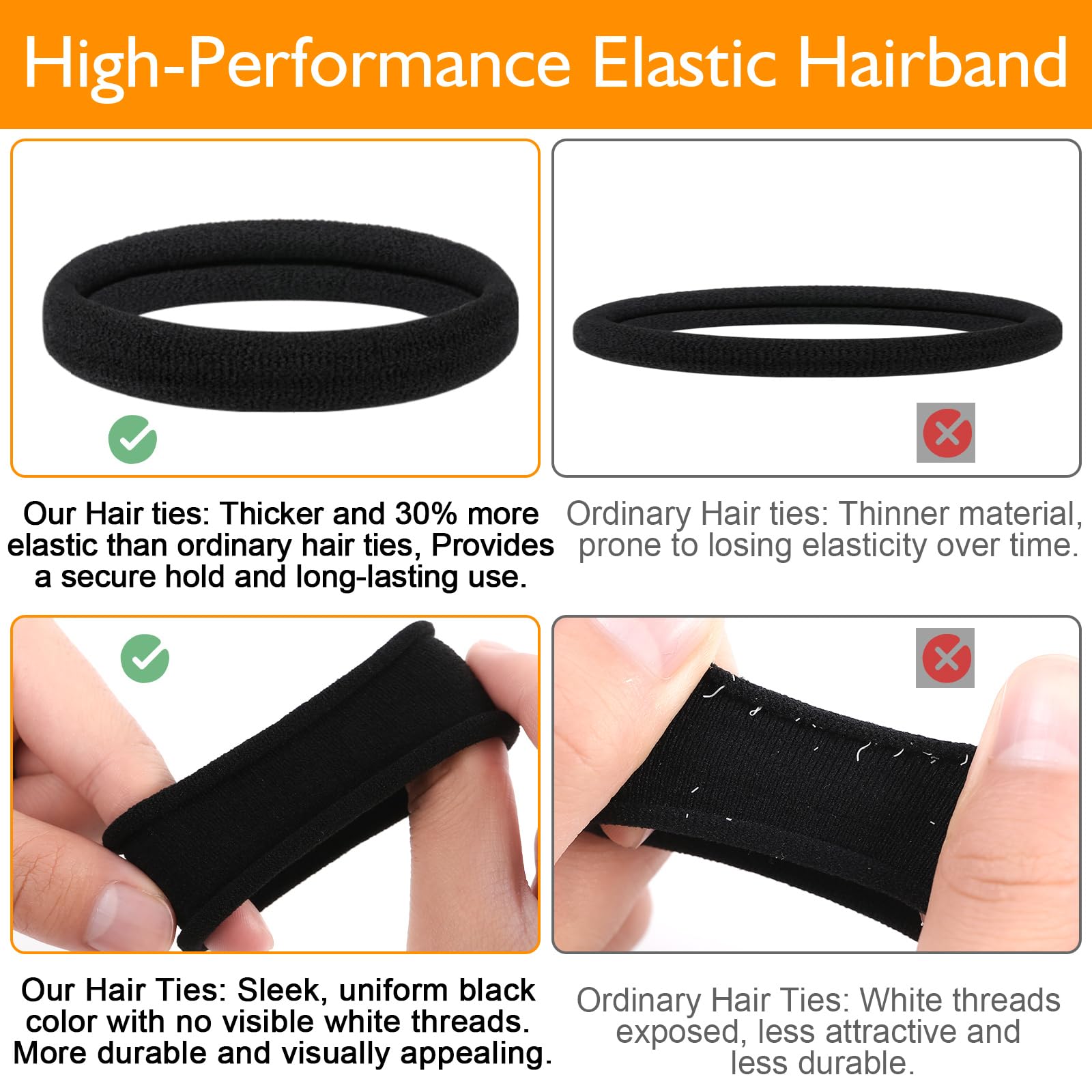 Ayogost thick hair ponytail holder providing strong grip for dense hair.