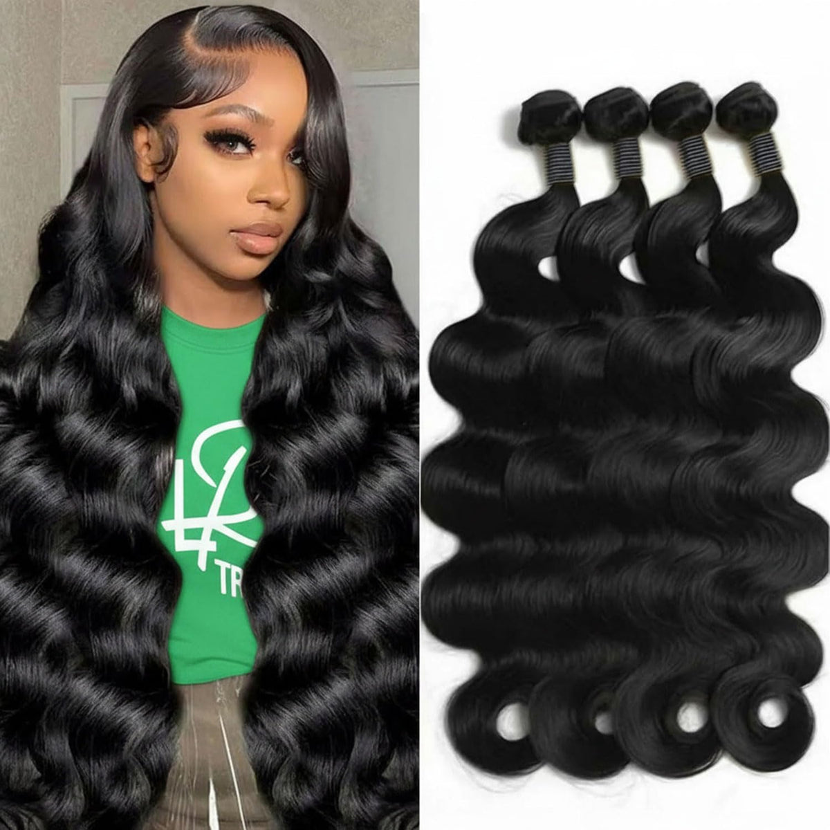 Ayolvou Brazilian 12A body-wave 18in bundles deliver silky texture for a seamless install.