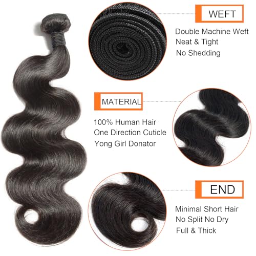 Ayolvou Brazilian 12A body-wave 20in bundles provide full density and natural movement.